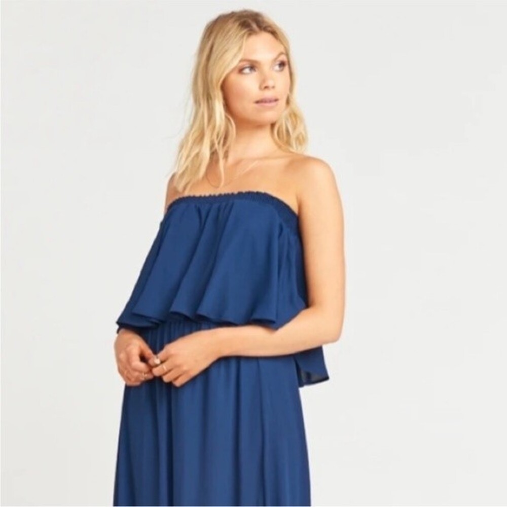NWT Show Me Your Mumu Hacienda Maxi Dress Rich Navy Crisp Size Small - Picture 7 of 10